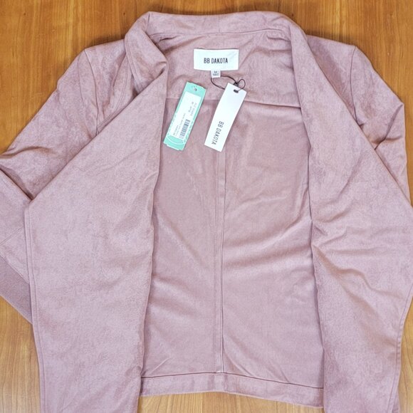 NWT BB Dakota Stitch Fix Freda Faux Suede Jacket Blush - M - Picture 6 of 10